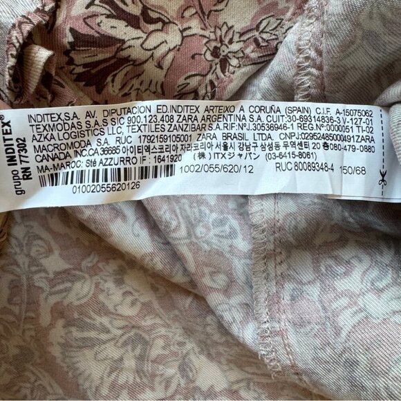 NWT Zara Girl Blouse Floral Ruffle Button Down Long Sleeve Shirt Top Sz 11-12 - Picture 4 of 12